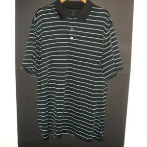 Reebok Golf Polo Shirt 2XL Navy Stripes Short Slv